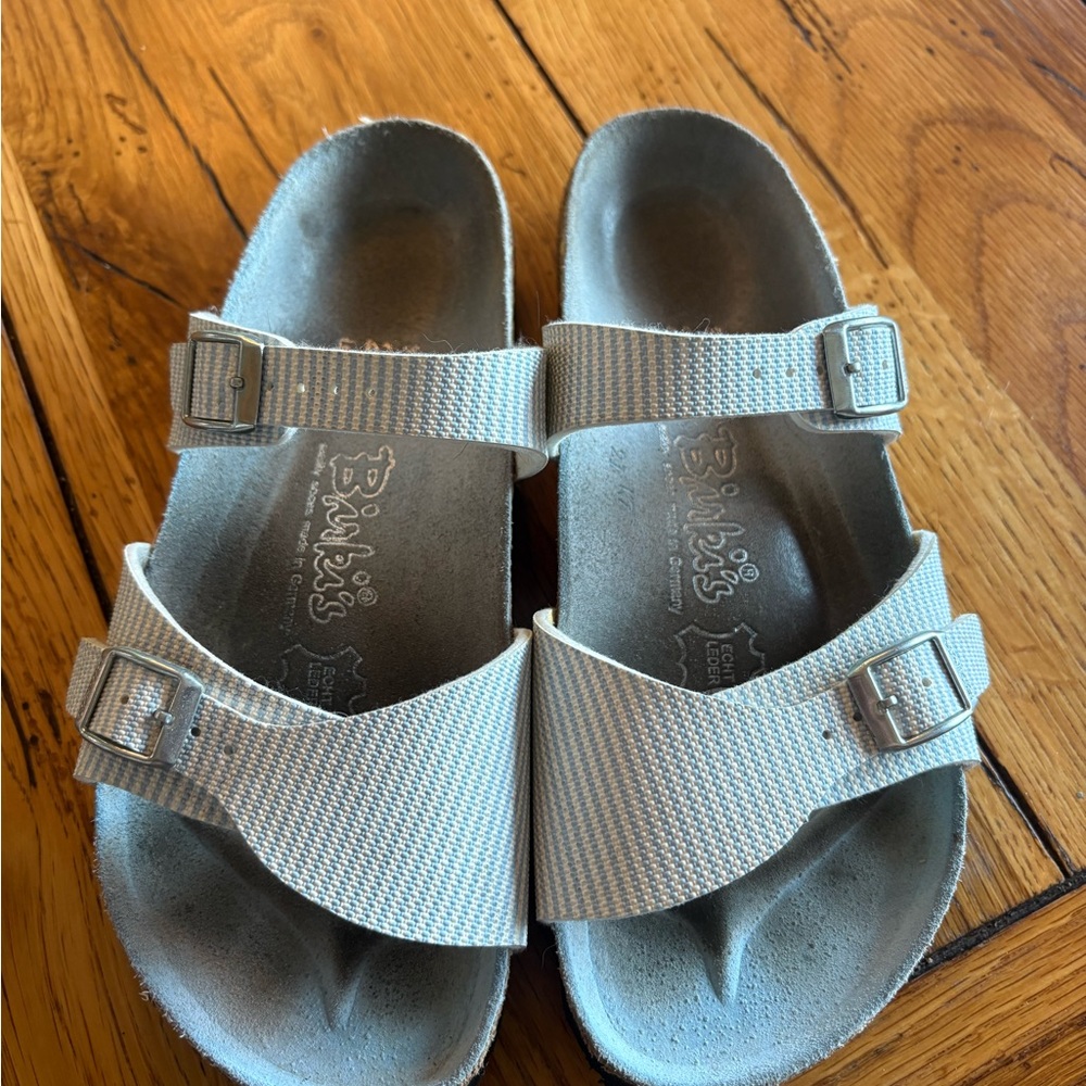 Birki’s Birkenstock Women's Sandals - Blue and White